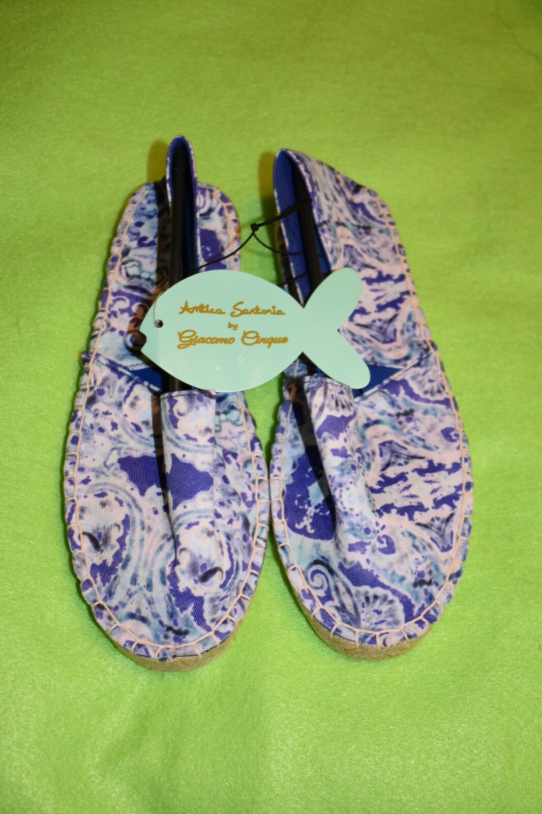 ANTICA SARTORIA BLUE AQUA AND WHITE SHOES SIZE 38 US 7 OR 7 1/2