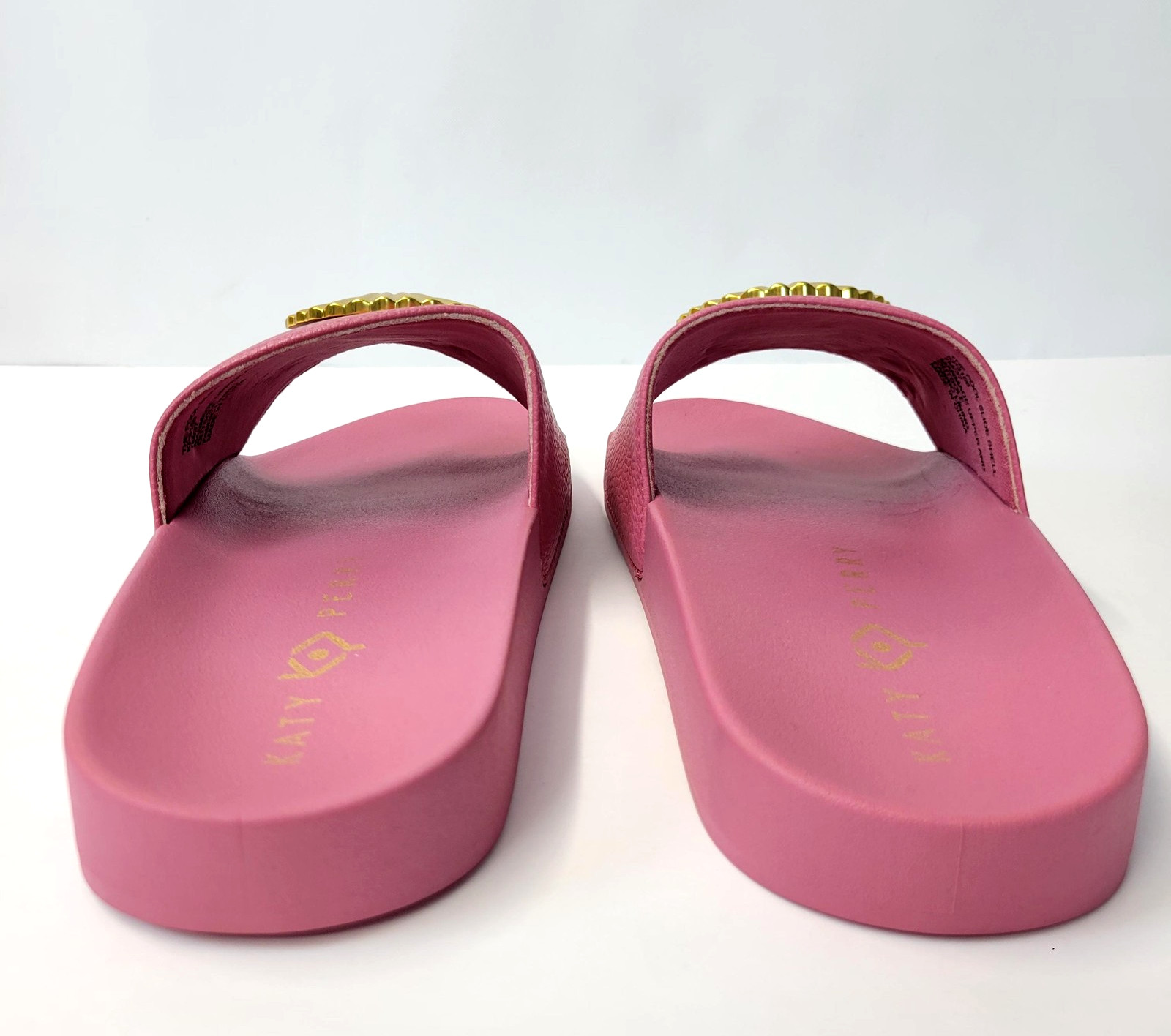 Katy Perry Pool Slide Shell Shoes Womens Size 7M Dark Pink Gold Seashell Sandals