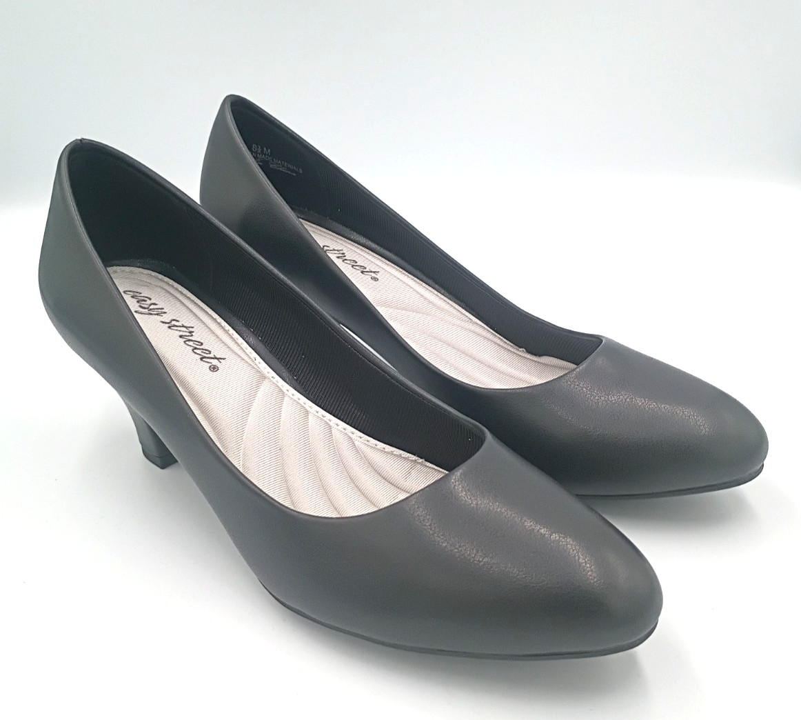 Easy Street Fabulous Round Cone Black Heel Pumps Women’s Size 8.5 M NEW w/ Box