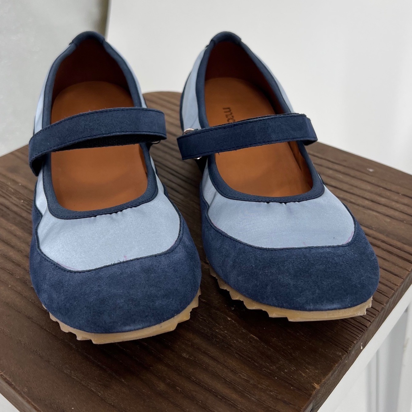 Maeve Blue Suede Satin Mary Jane Sneakers Size 41 Navy Light Blue NIB