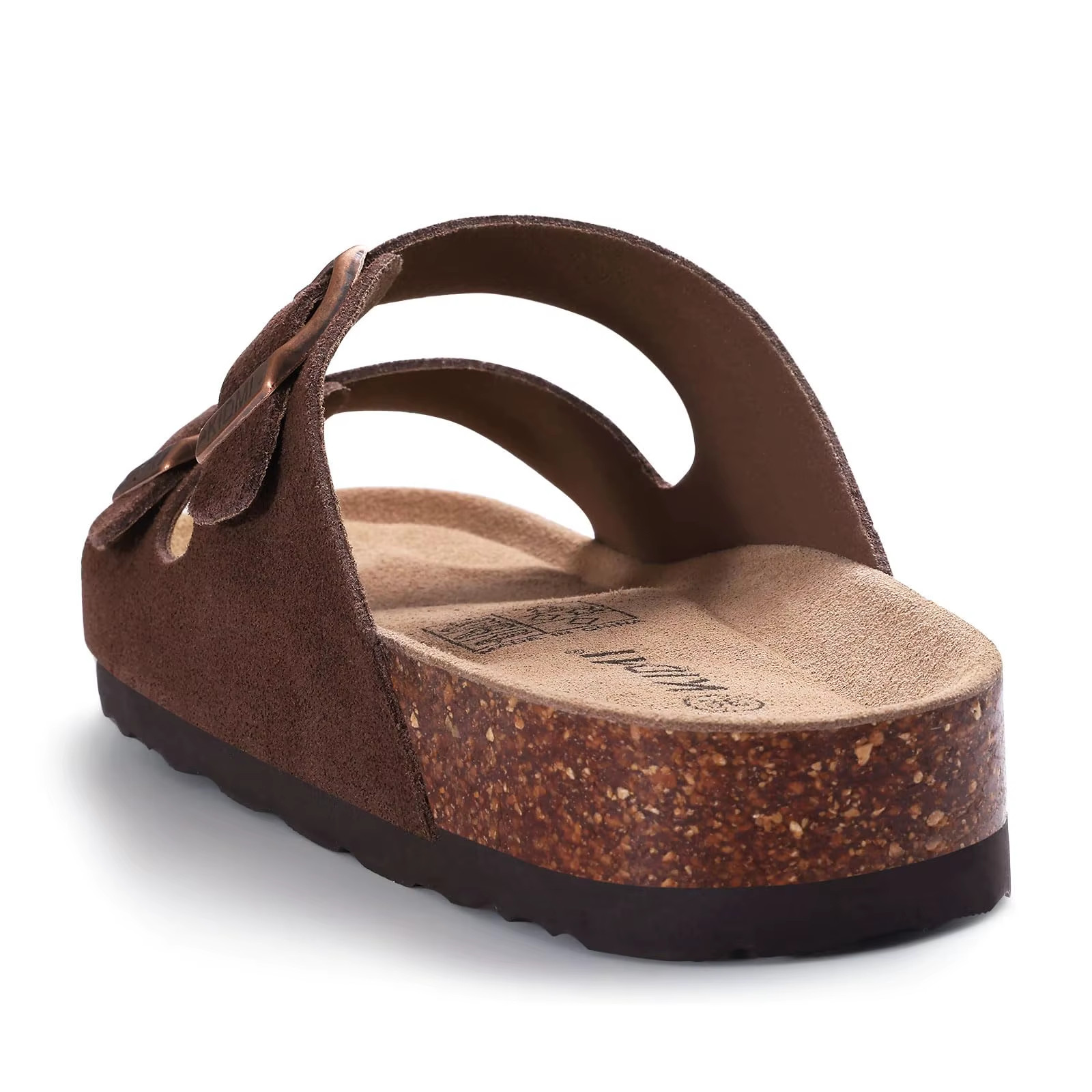 I Unisex PU Leather Sandals with Cork Footbed and Adjustable Straps