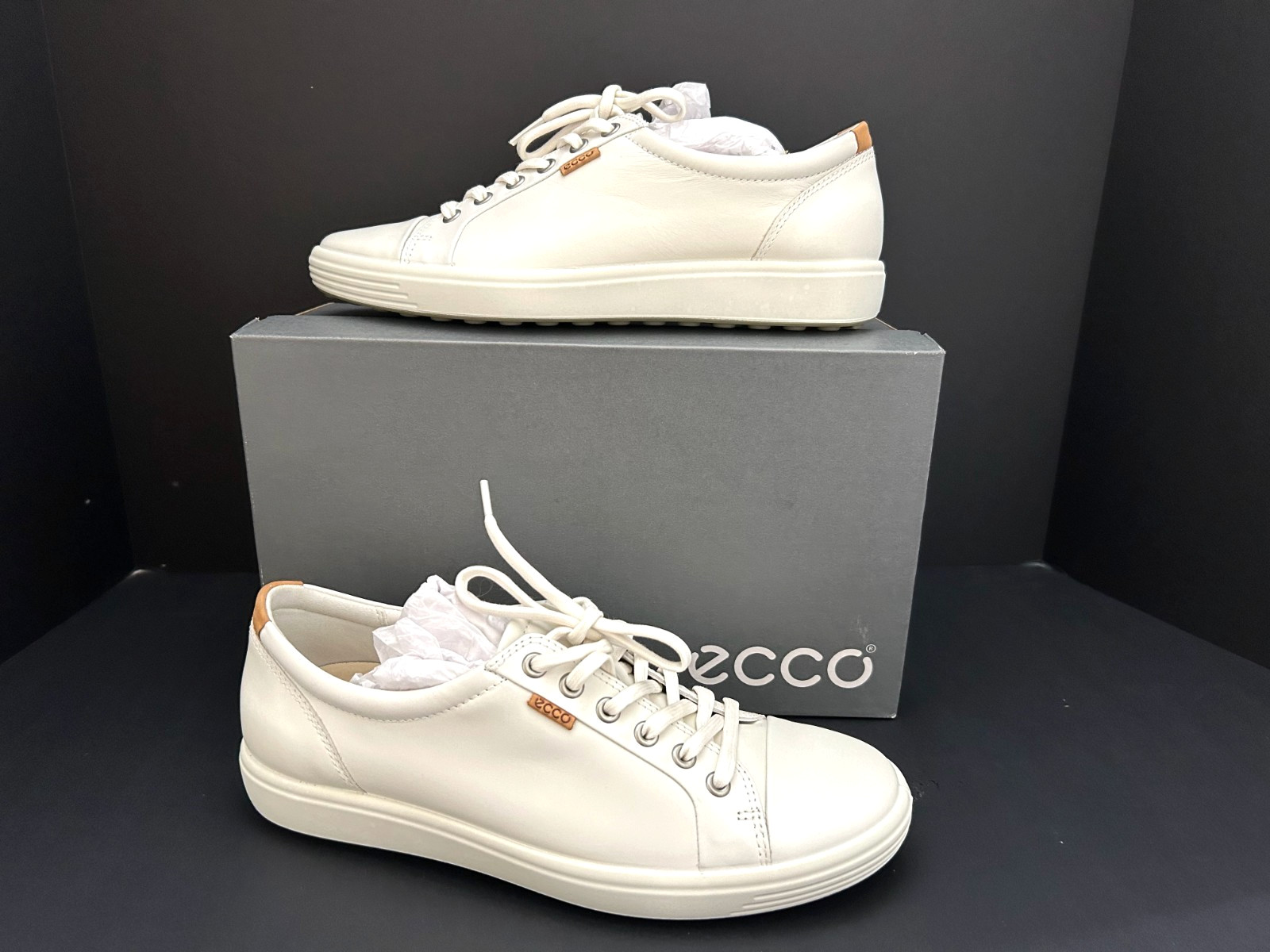 New NIB Ecco Sz 41 US 10 Soft 7 Women’s Off White Sneaker Golf Shoe