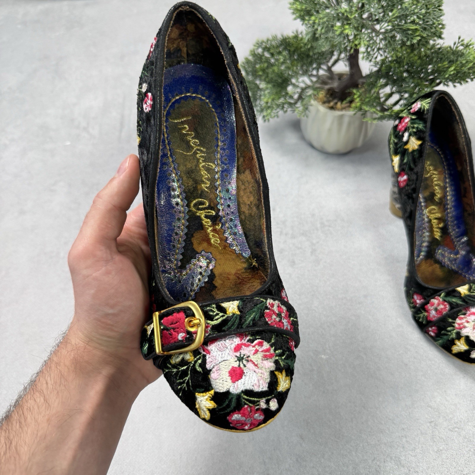Irregular Choice Men Floral Heels Avant Garde Pumps Size 39 Us 9