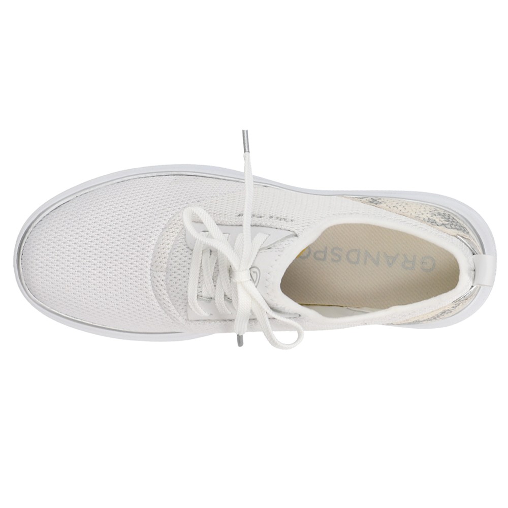 Cole Haan Grandsport Journey Snake Lace Up Womens White Sneakers Casual Shoes W