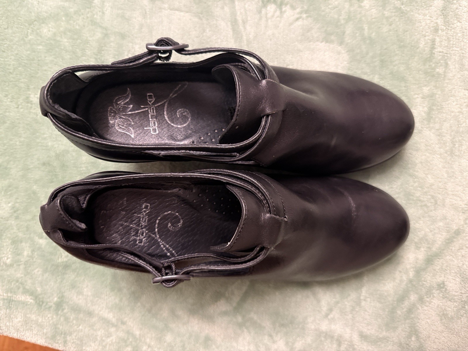 Dansko Beatrice Black Leather Mary Jane Buckle Comfort Shoes US 10 M