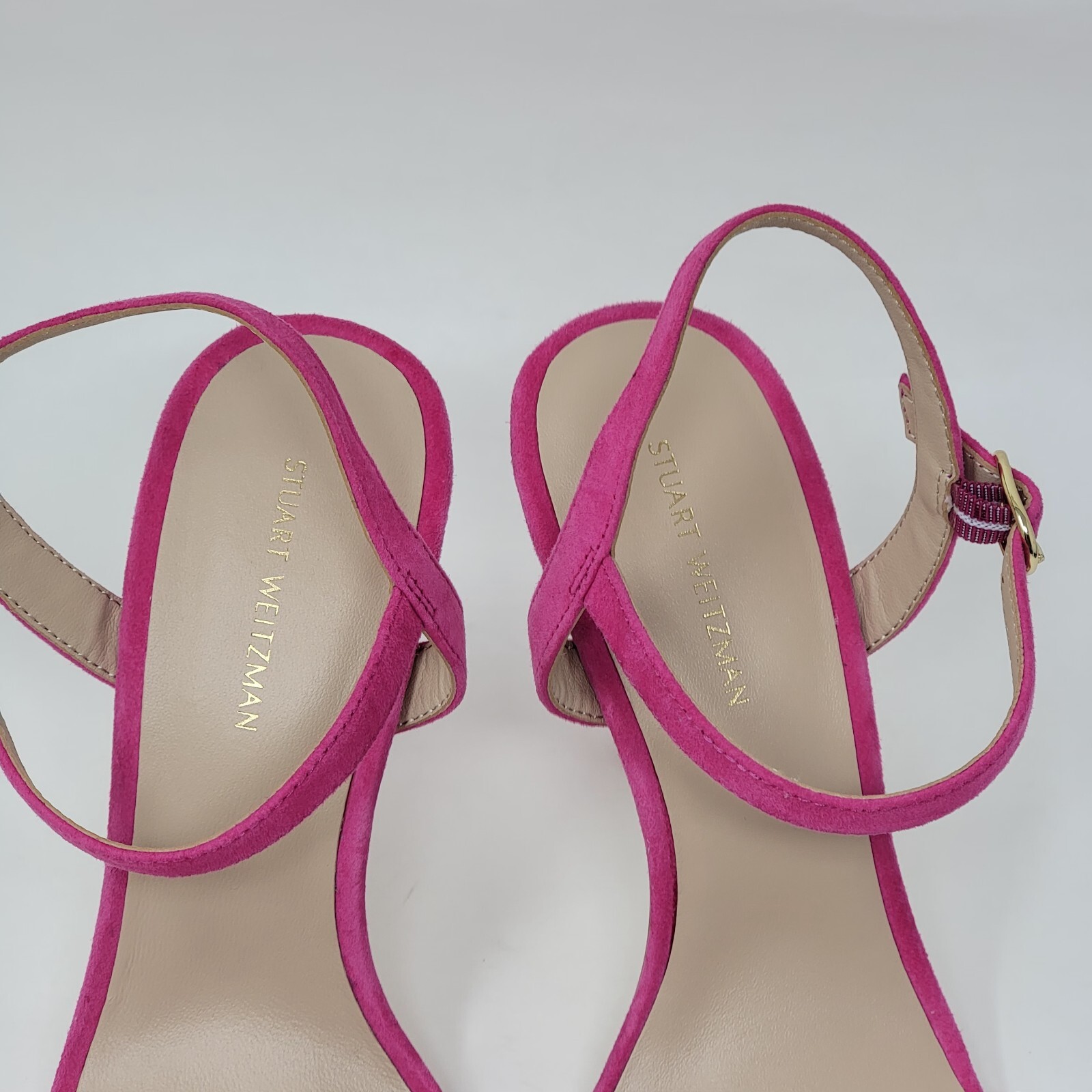 Stuart Weitzman Womens Dancer Twistie 100 Suede Pink Stiletto Heels Size 7.5 New