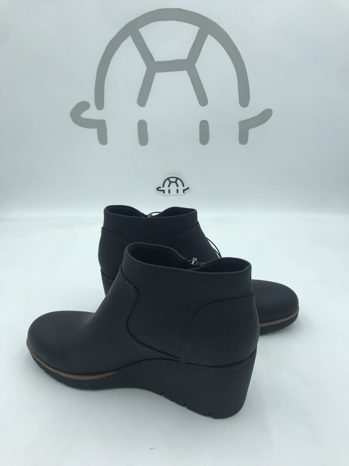 Dr Scholls Women’s Black Wedge Ankle Boots Side Zip