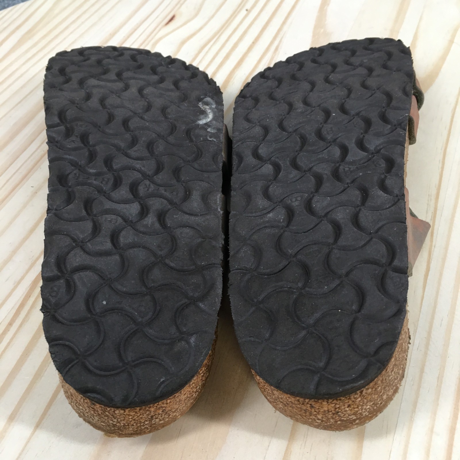 Birkenstock Mayari Sandals Womens 39 Narrow Slide Slip On Leather Brown Gray