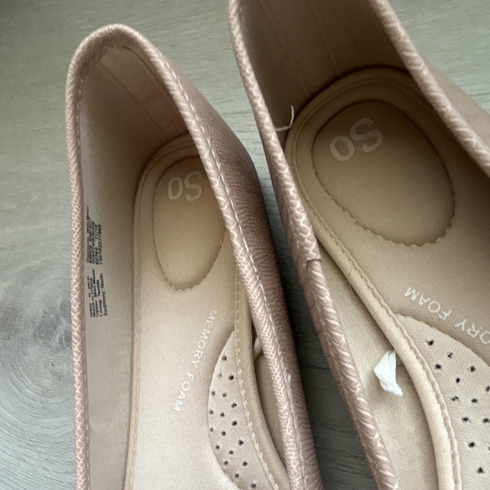 SO Women’s Ballet Flat Slip-On Memory Foam Pink Almond Toe 9M EU38