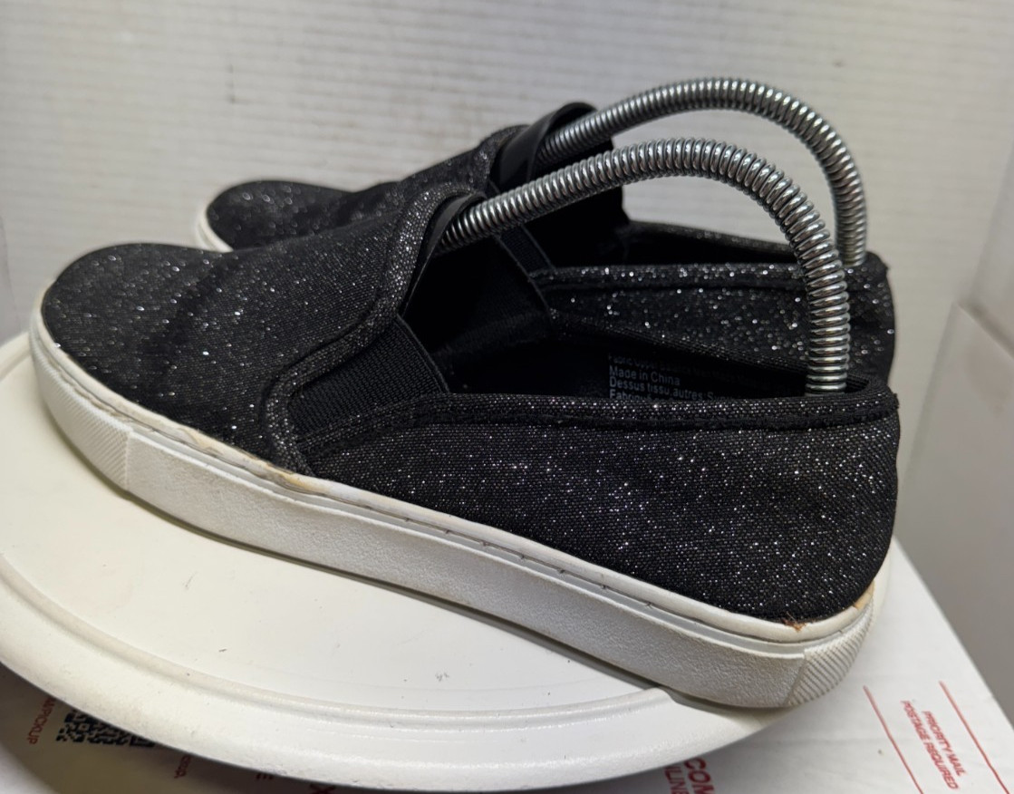 Trash Women Loafer Shoes Slip on Black Metallic Silver 179628 Casual Size 7 37.5