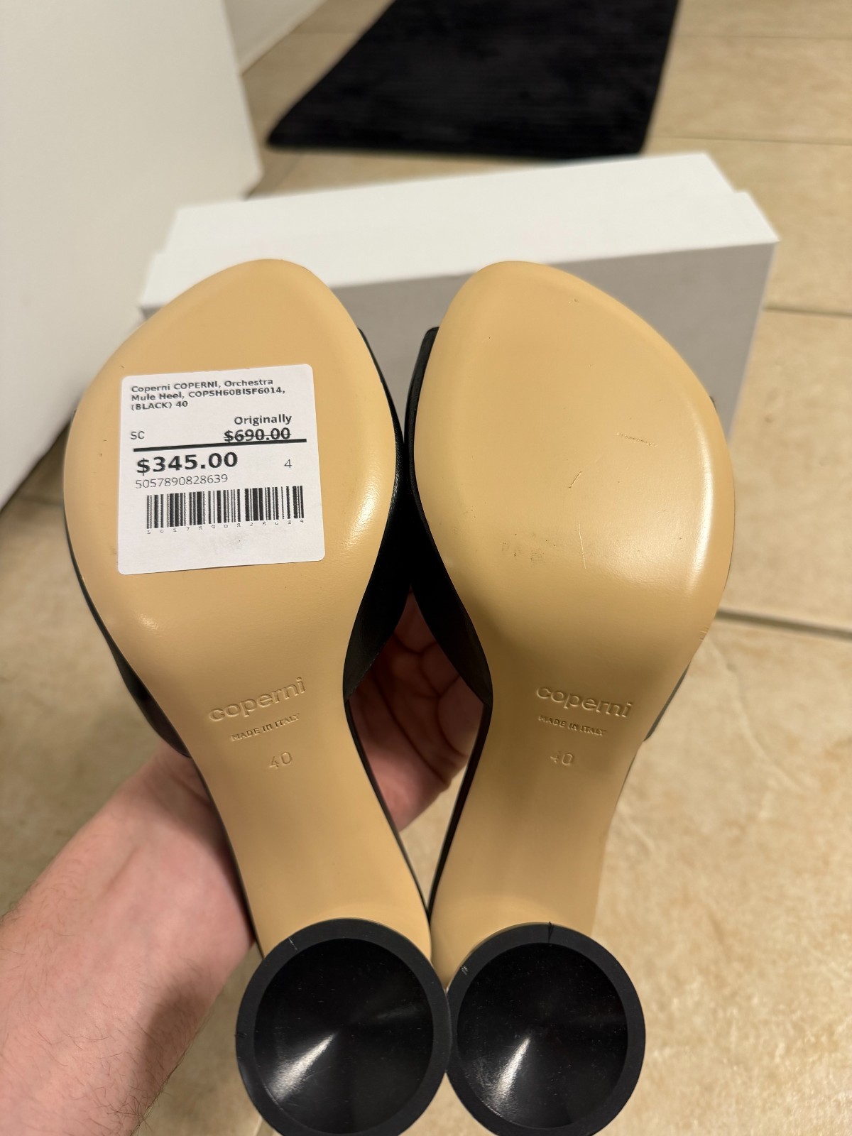 Coperni Women’s 40 Orchestra Black Leathers Mules Heels – New