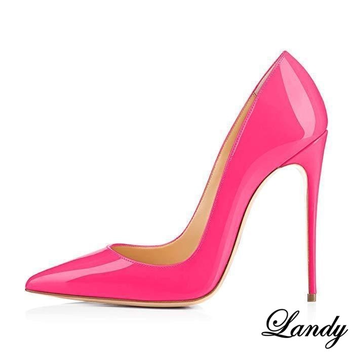 Womens High Heel Stiletto Pointed Toe Shiny Faux Leather Party Shoes Banquet Hot