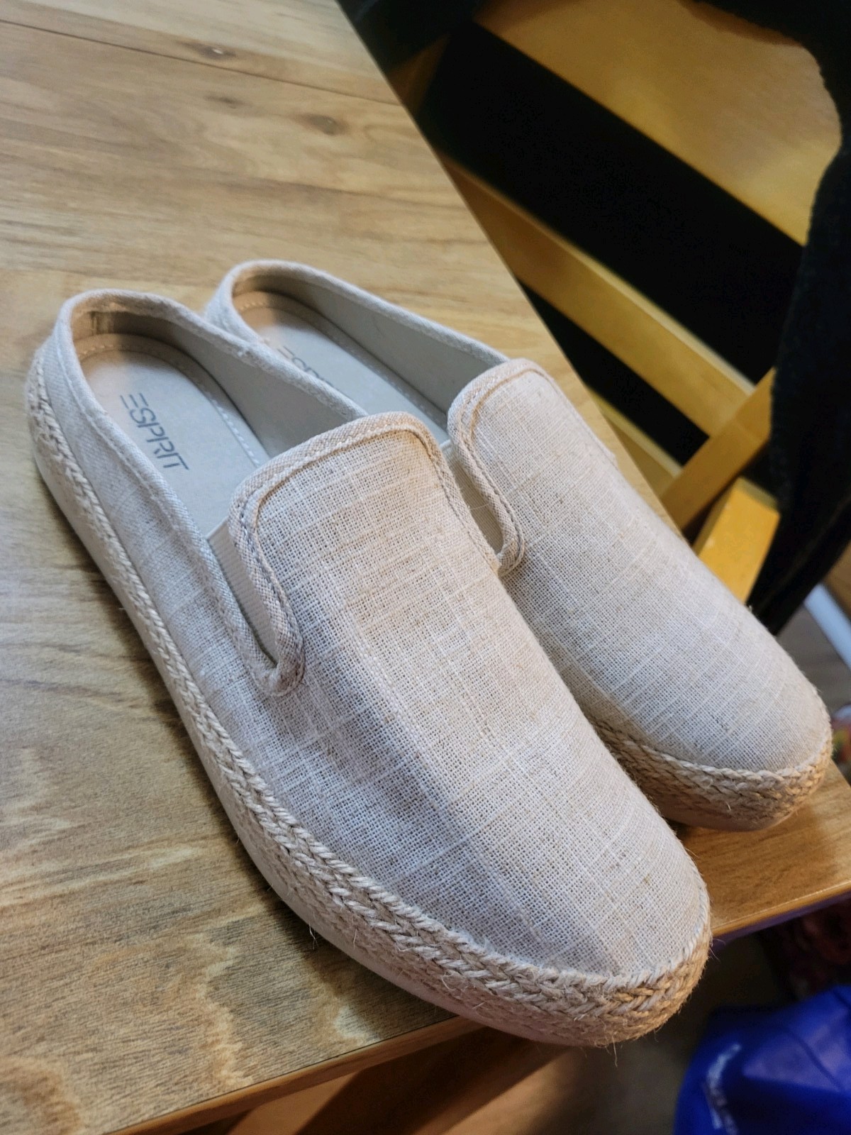 Ladies Canvas Shallow Heel Mule Style Flats By ESPRIT Sz 9 Very Clean Condition