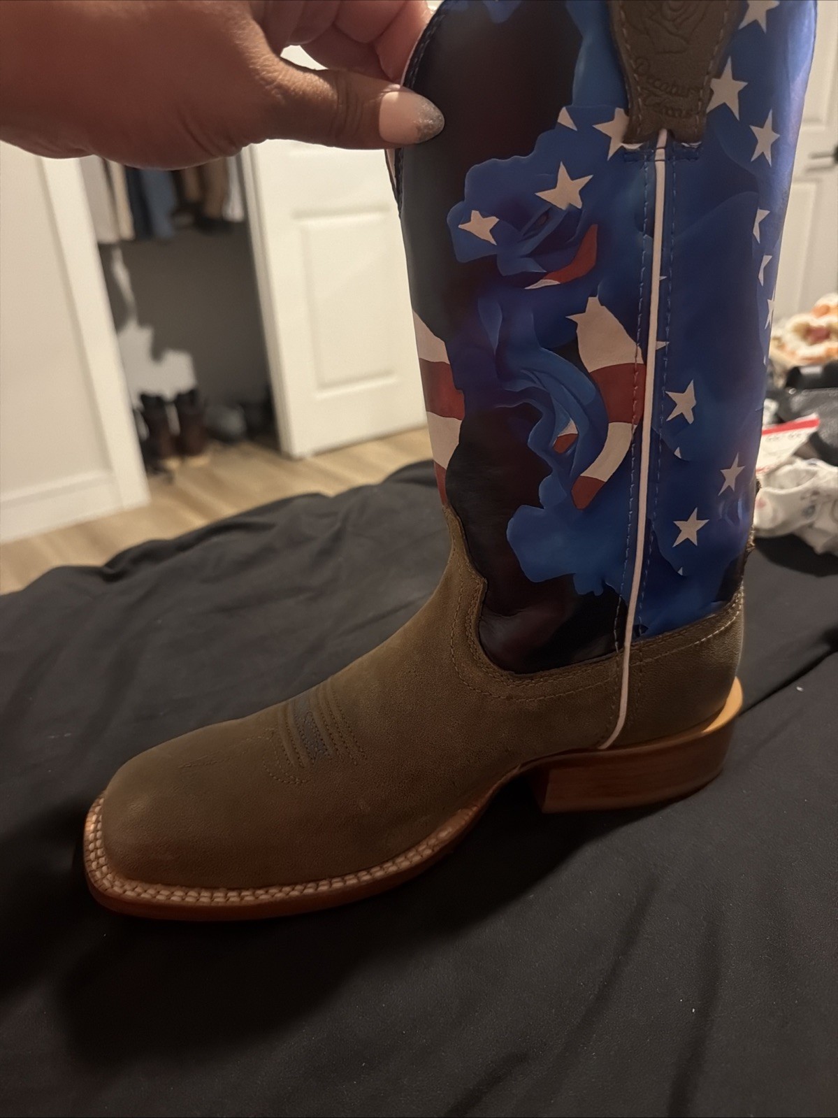 Twisted X Americana Floral Leather Western Boot Ladies Size 7 Olivia Bennett
