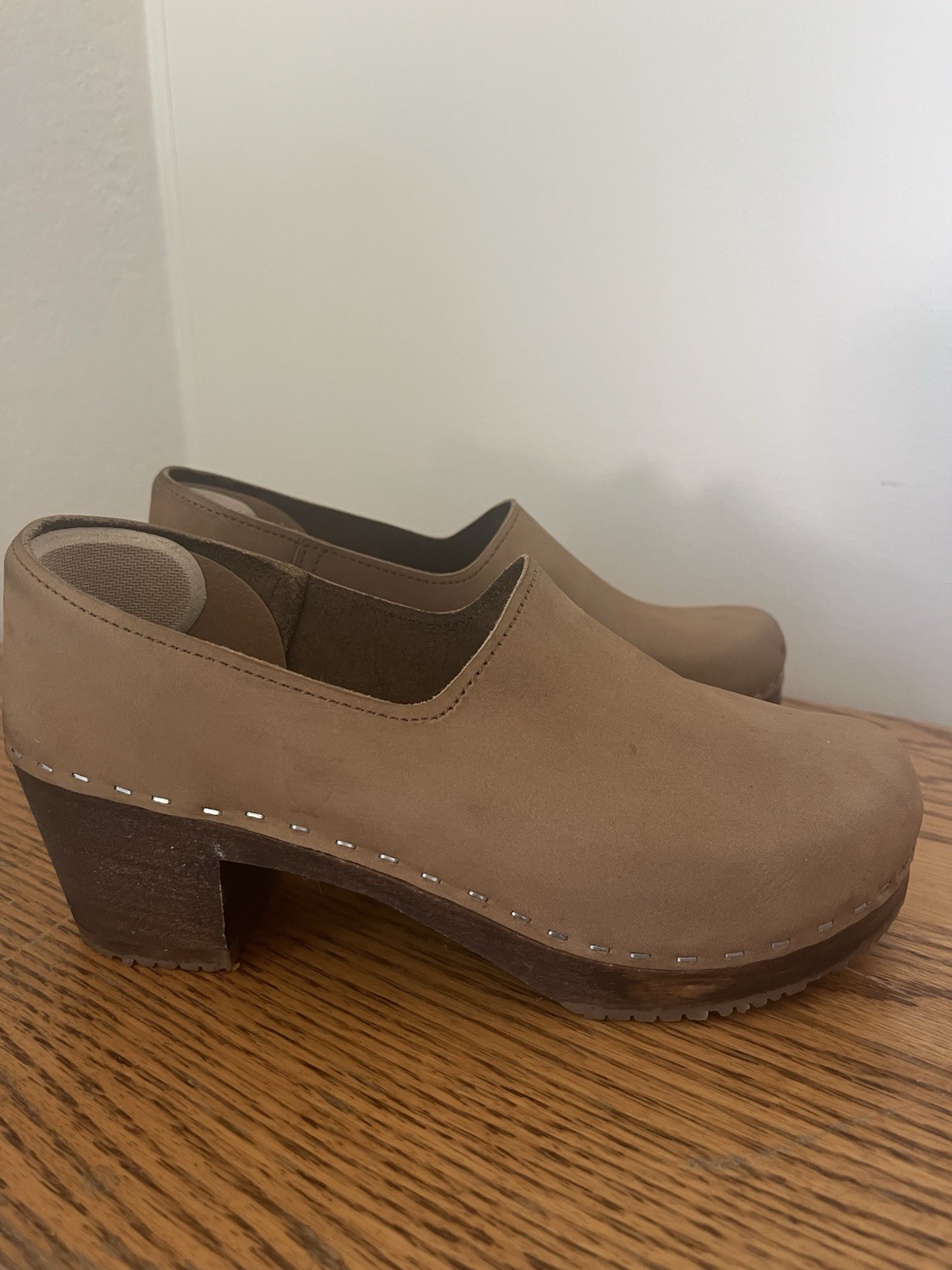 Sandgrens Bridget Closed Clogs Women’s 39 Brown Nubuck Leather Handmade
