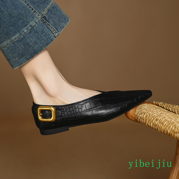 Women’s Ballet Flats Loafers Leopard Weave Alligator Pattern Comfort Shoes Pumps