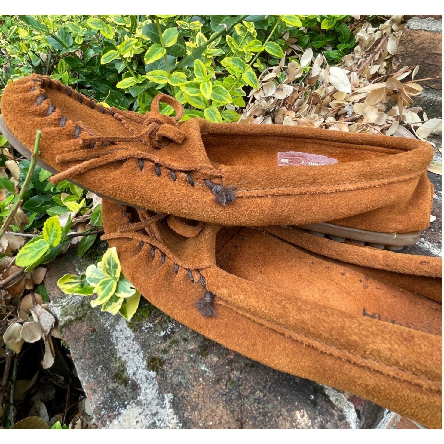 Minnetonka Womens Moccasin 7 Kilty Tan Brown Suede Fringe Slip On 402 Western
