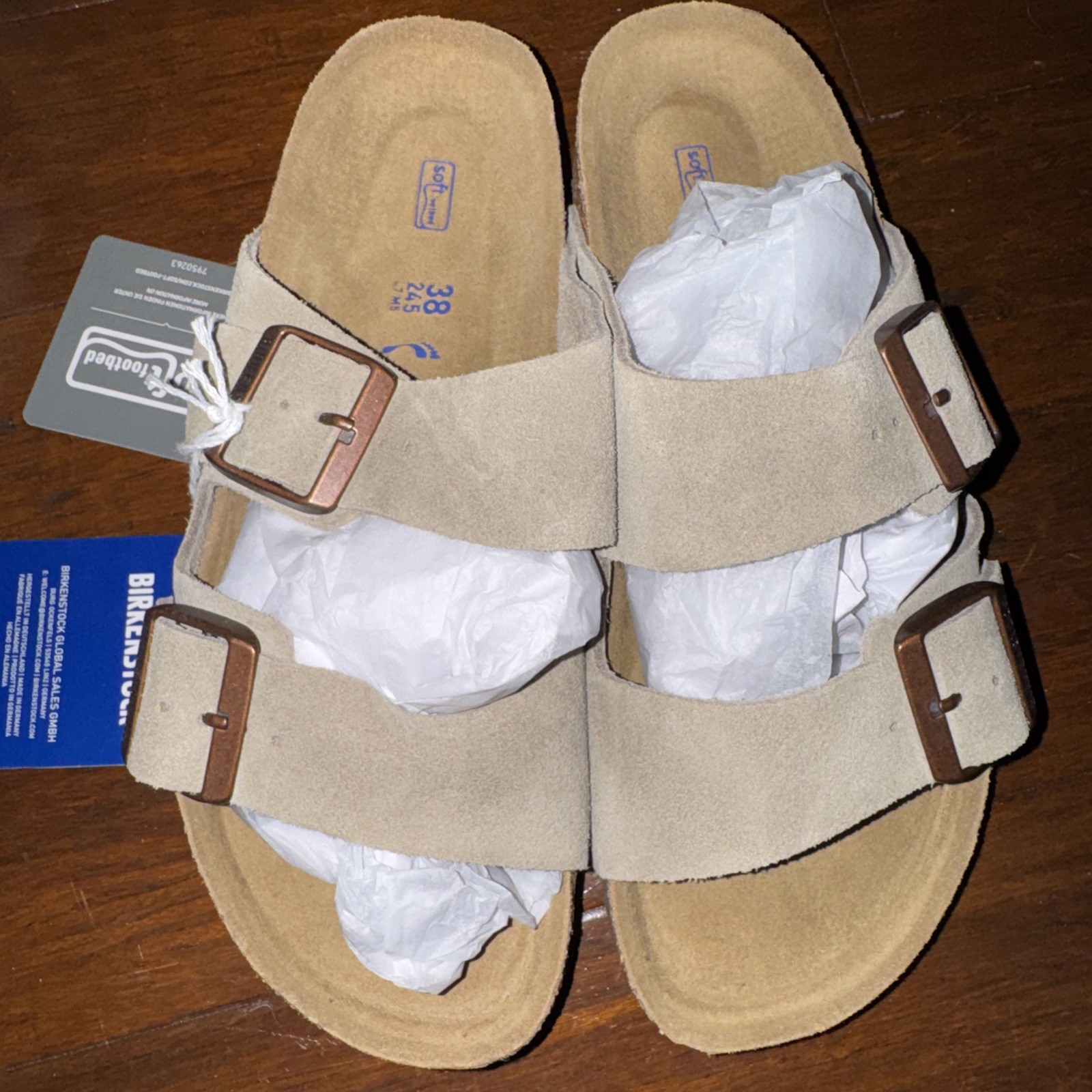 Birkenstock Arizona Suede Leather Casual Shoes Sandals Unisex Adults Size 38 (7)