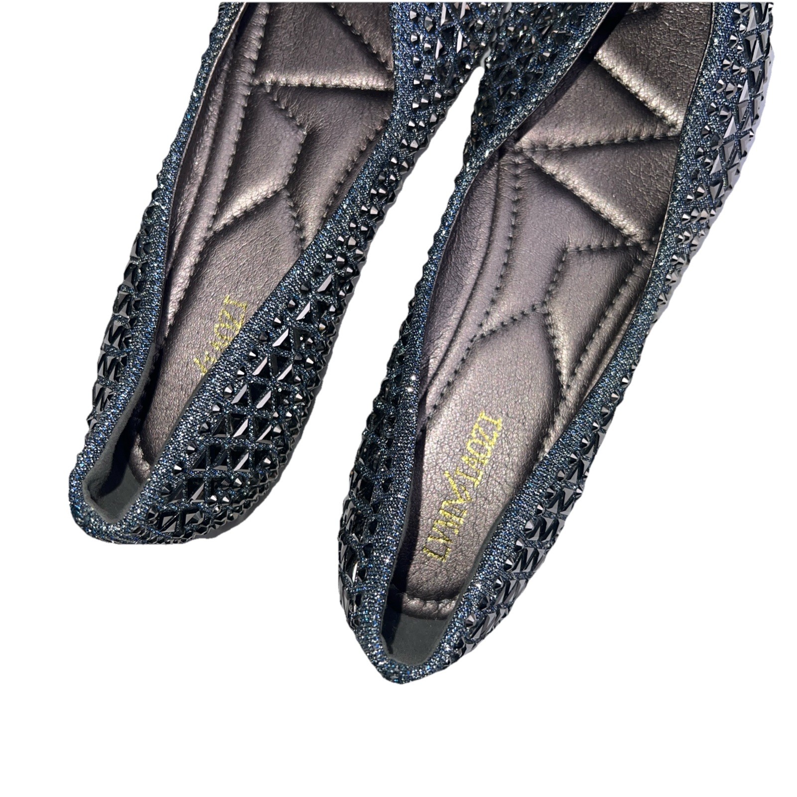 Rivets Flats Pointed Toe Glitter Beading Ballerian Shoes Shallow Mouth Sequined