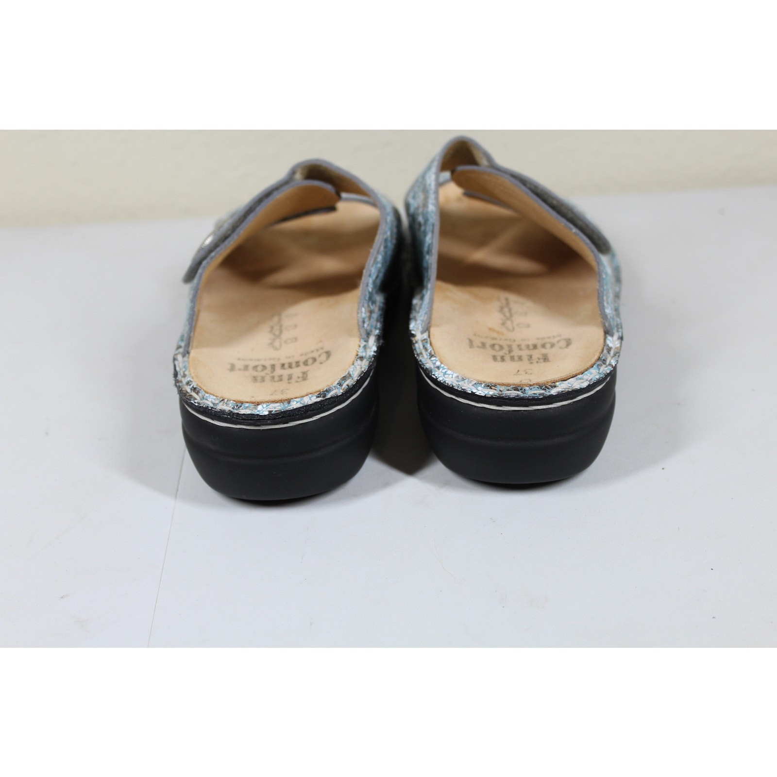 Finn Comfort Leather Sandal Sansibar Aqua Hook & Loop Women EU 37 US 6.5-7
