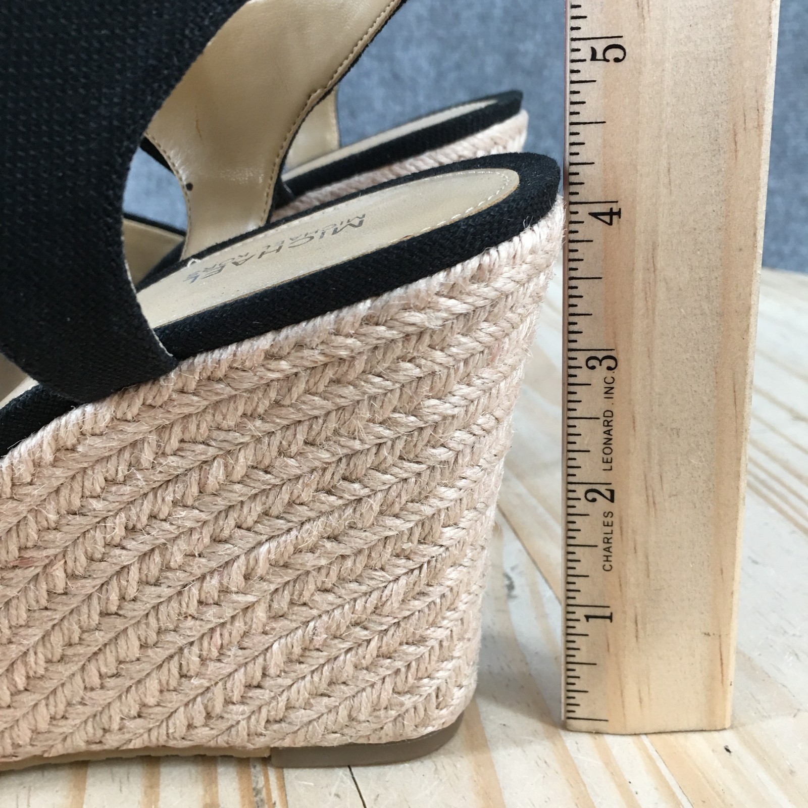 Michael Kors Sandals Womens 9.5 M Black Espadrille Front Zip Wedge Platform Heel
