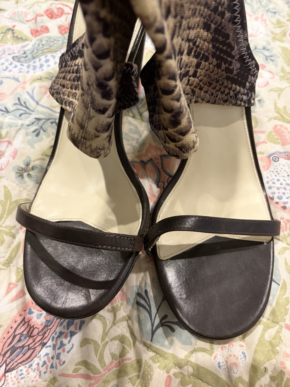 Via Spiga Size 10 Strappy And Elastic Sleeve Leopard Sexy Sandals Stilettos NWOB