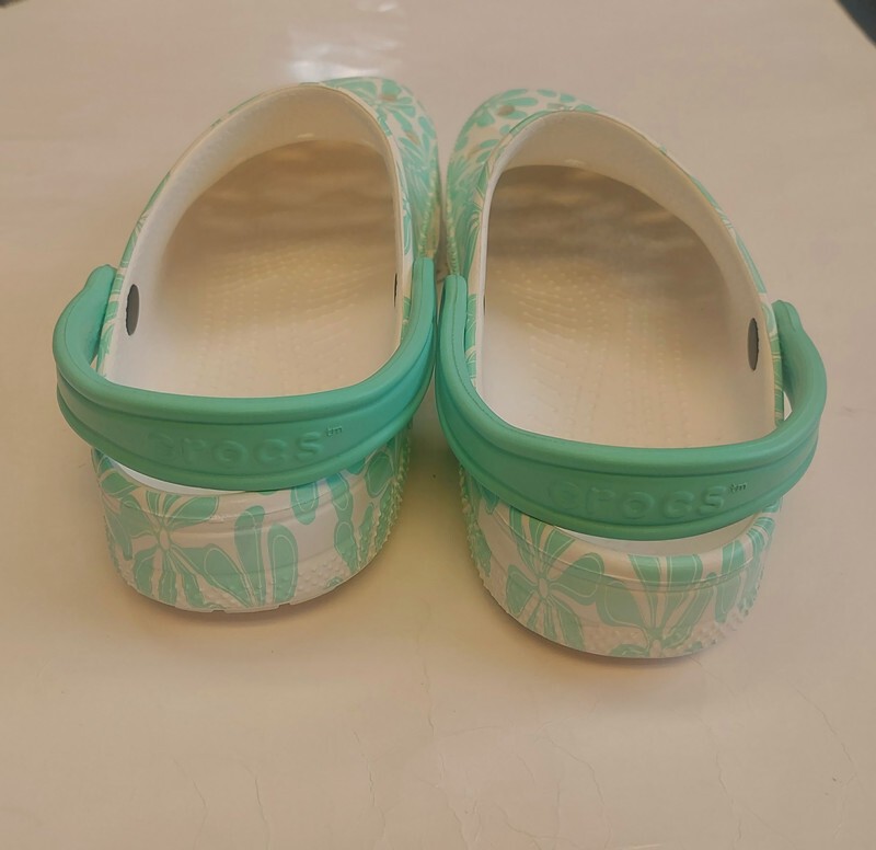 Crocs Baya Seasonal Printed Clogs Womens Size 12 Mens 10 Green White Sandals New