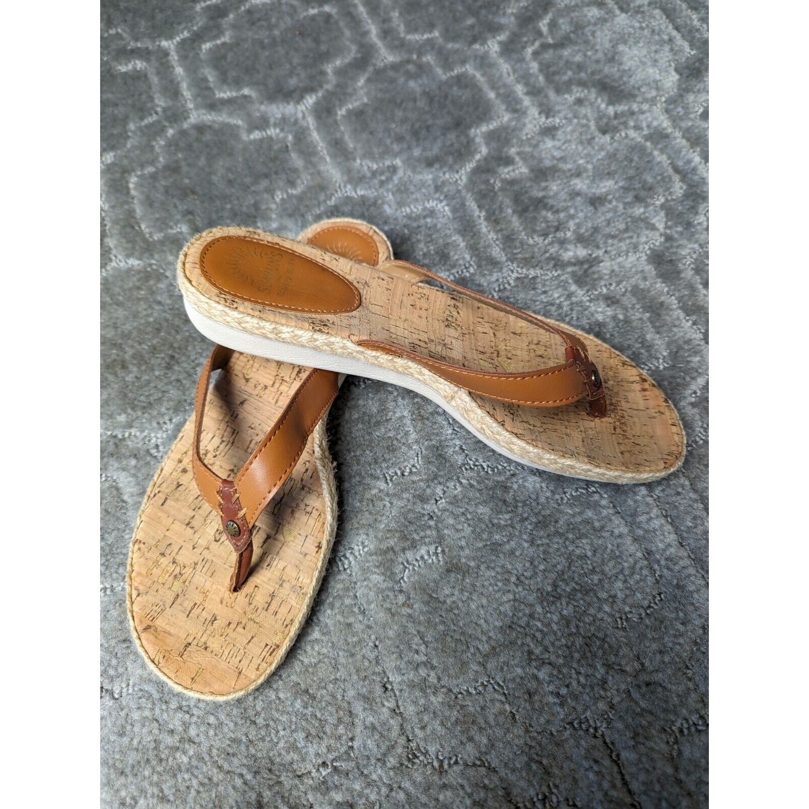 Bass Sunjuns Sunshine Cork Sandals WOMENS SIZE 8M comfy casual travel summer