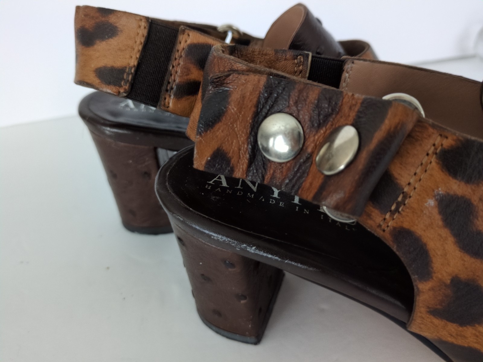 Anyi Lu Athena Expresso/ Brown Leopard/ Peep Toe/ Size 36 US 6 (KS8)