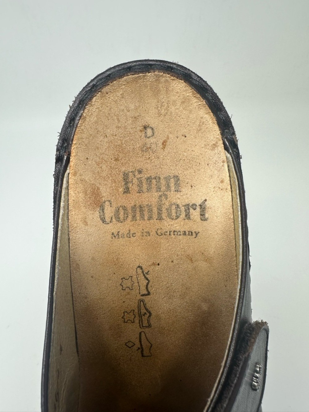 Finn Comfort Germany Stanford Leather Mary Jane Style Mules Clogs Size 40