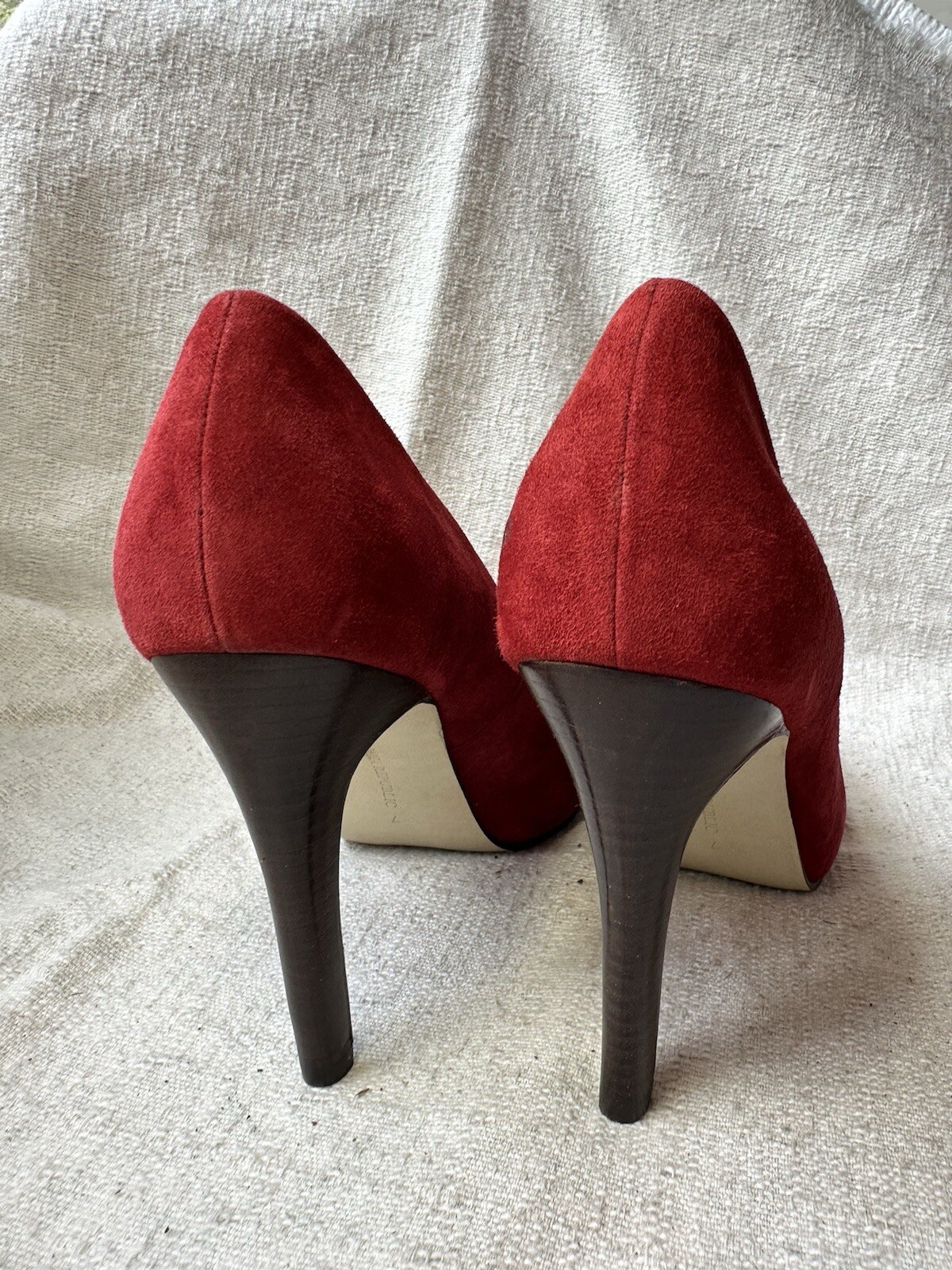 Banana Republic Womens Red Suede High Heel Platform Pumps Sz 7M Used