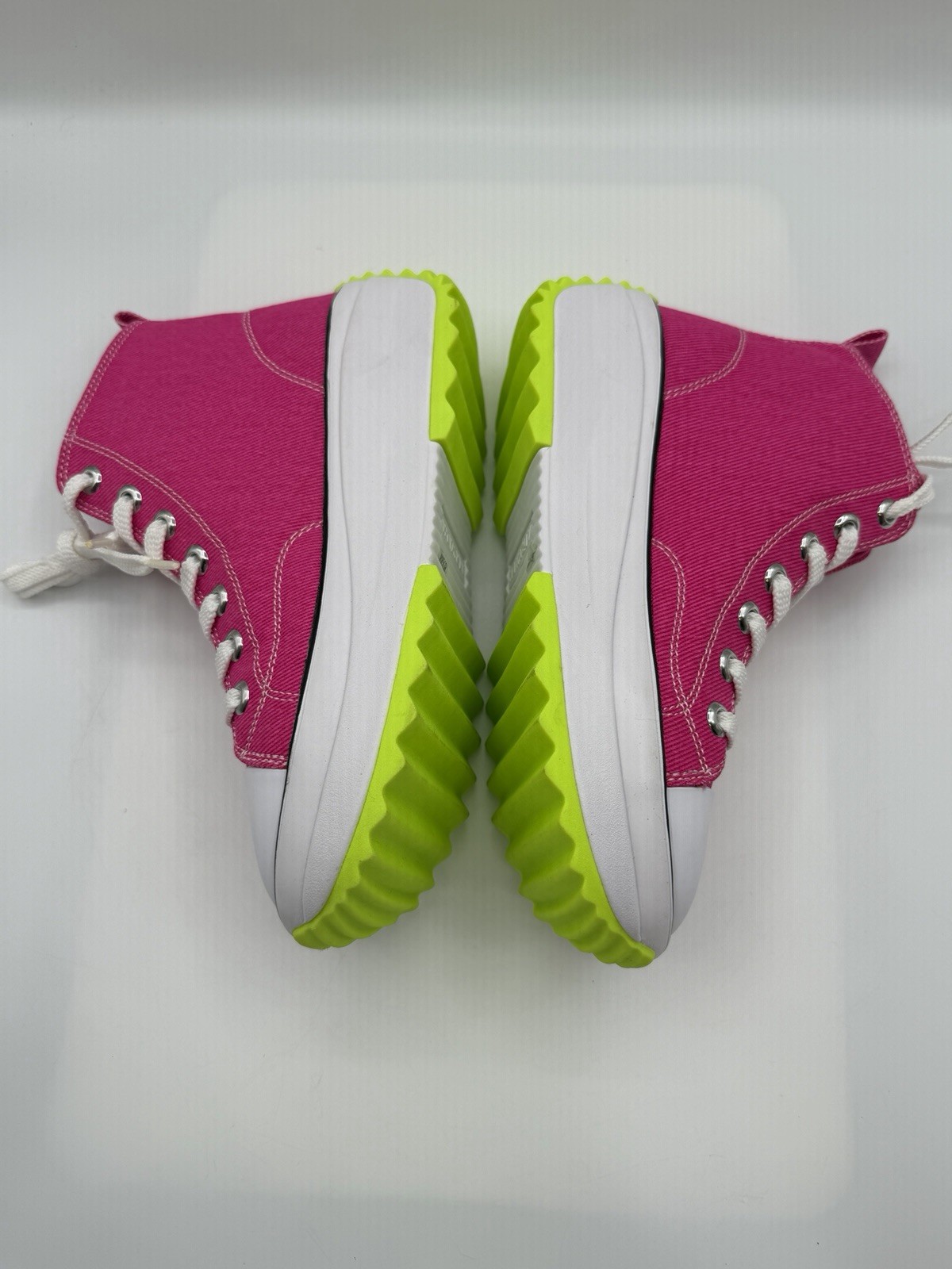 Airwalk Wanollie6 Sneakers, Women’s 6.5 High Top Platform Canvas Pink W/ Neon