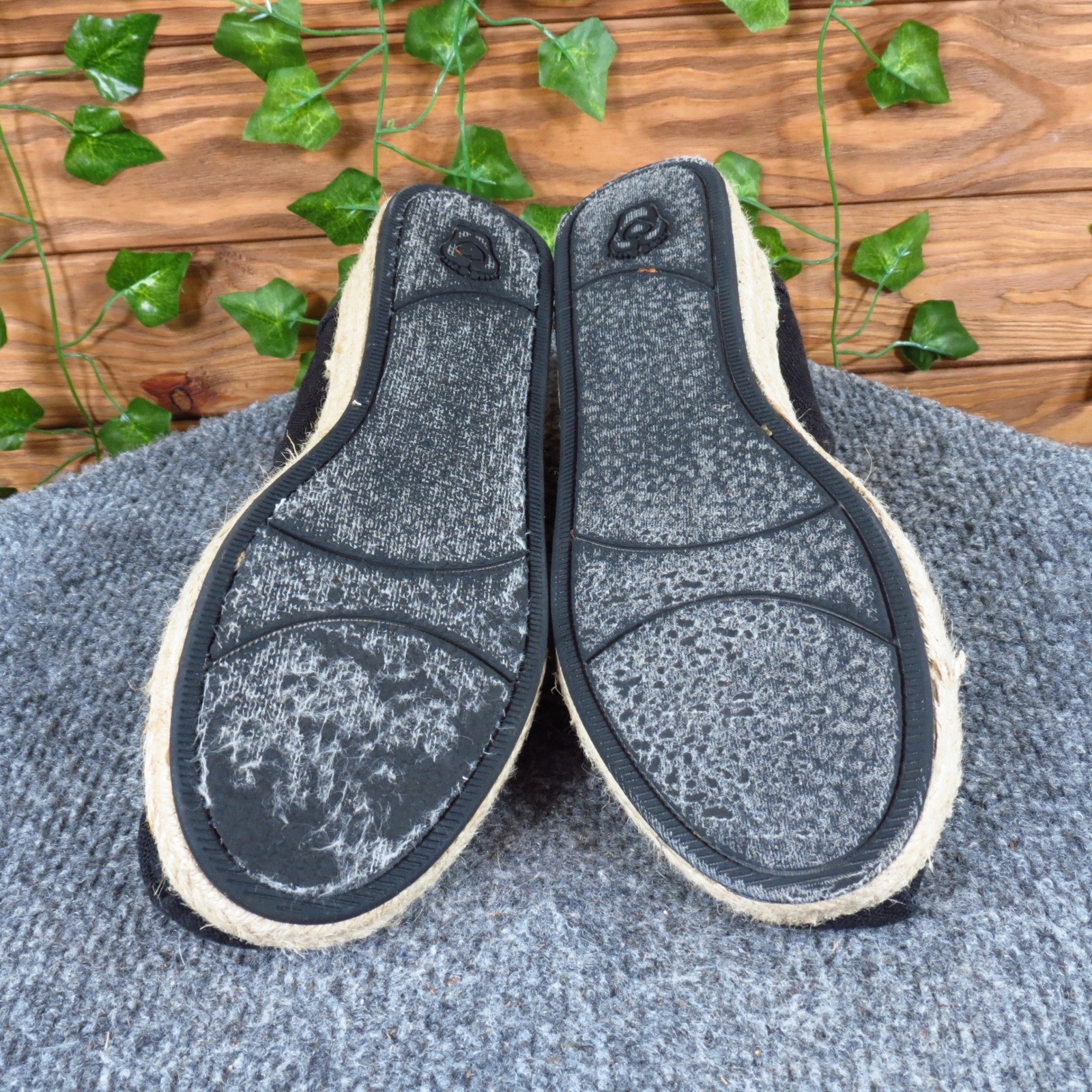BOBS Highlights High Jinx Women Casual Espadrille Size 8 Daily Wear Black Fabric