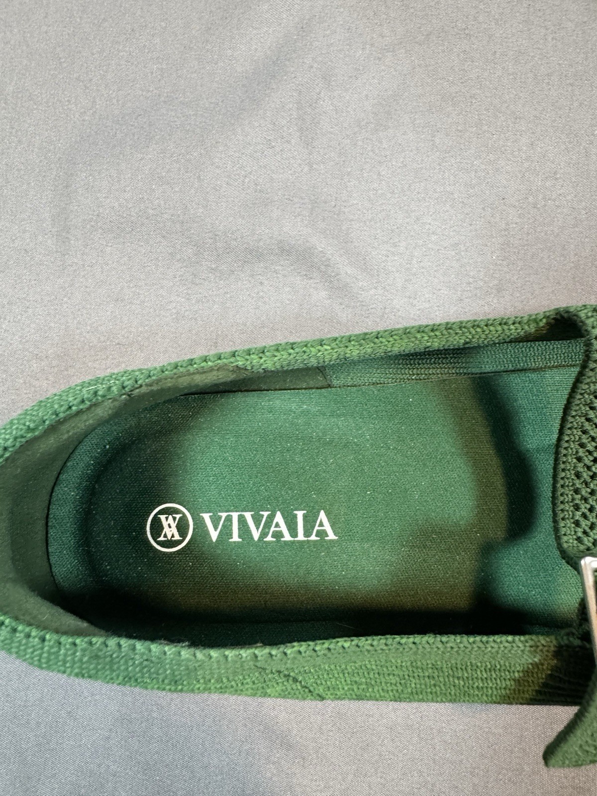 VIVAIA Green Square Toe Mary Jane Flats EU 38 Women’s Knit Sustainable Shoes