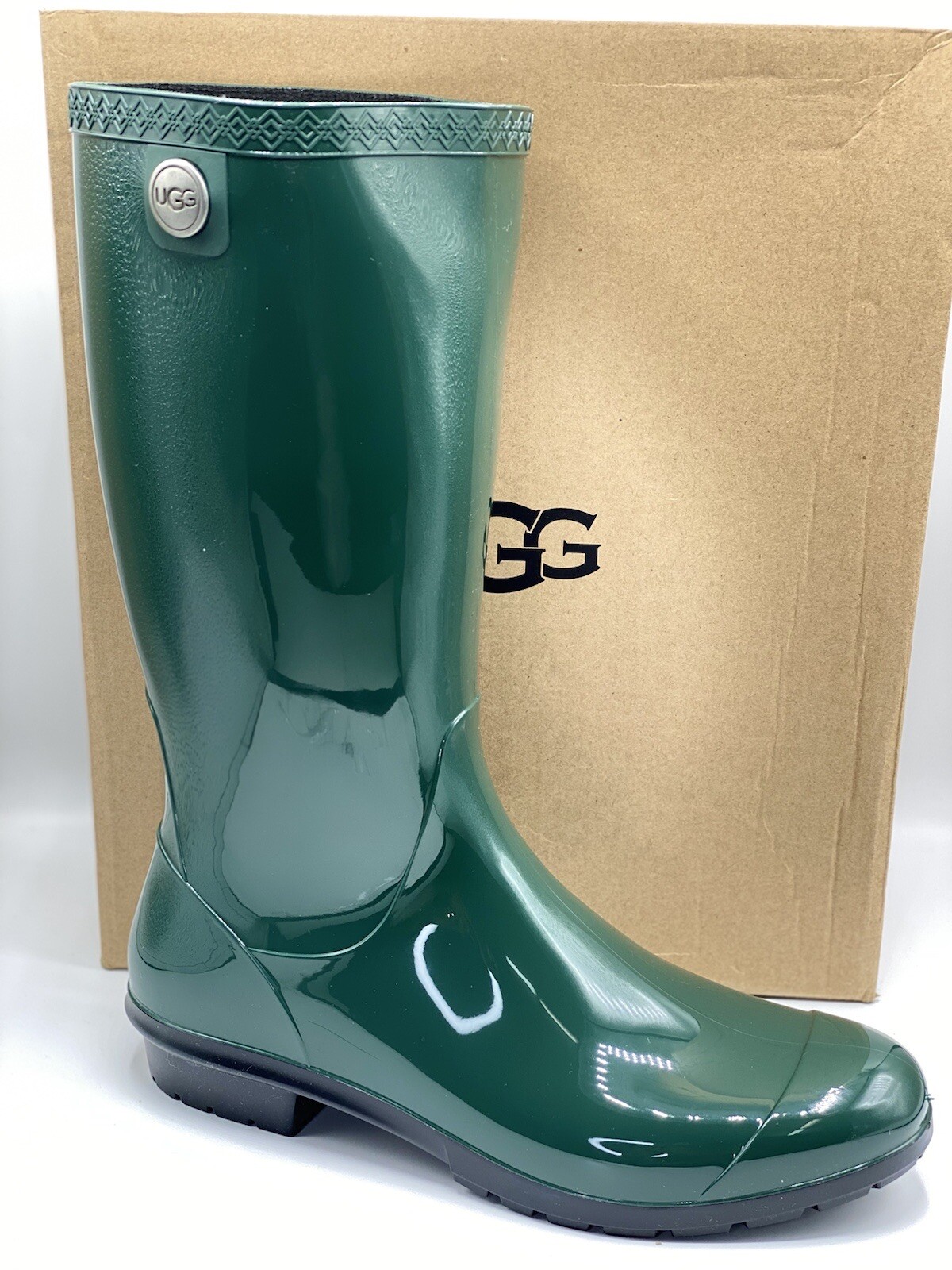 UGG Shaye Waterproof Rain Boots Women 11 Pine Green NIB