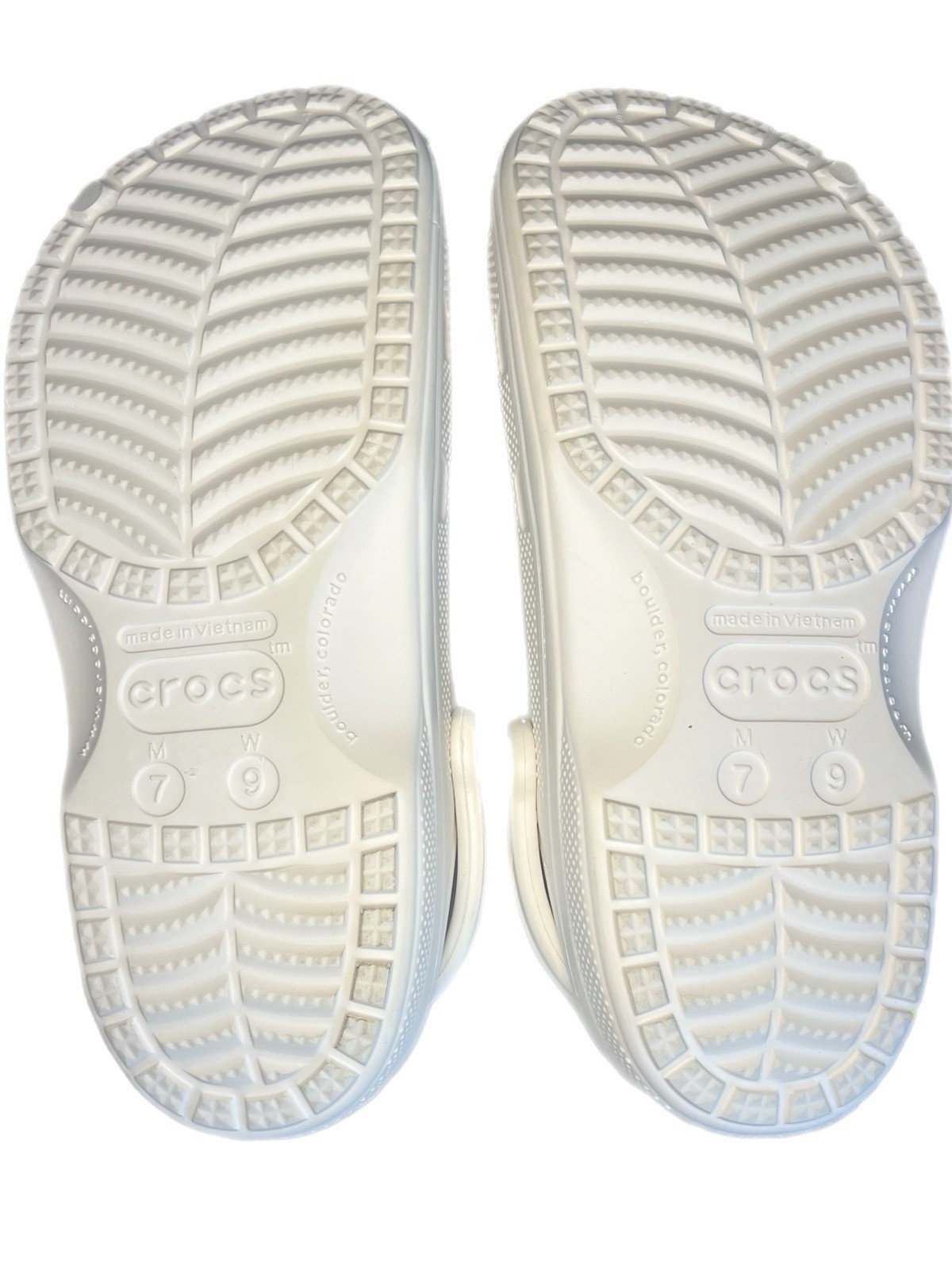 CROCS Unisex Classic Gray Baya Lined White Clogs Size Men 7/Women 9