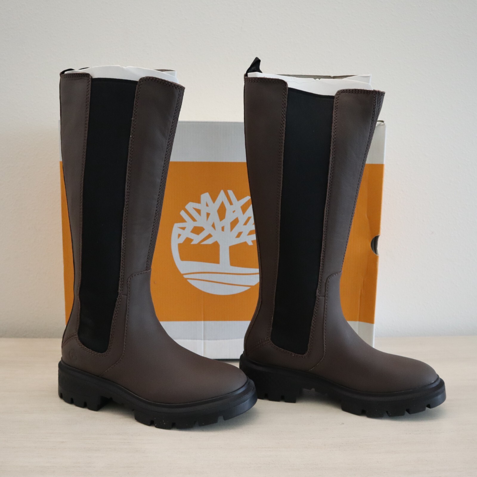 Timberland Women Sz 6M Dk Brown Full Grain Leather Cortina Valley Tall Boot $220