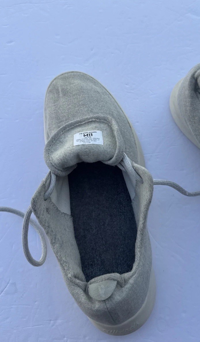 Allbirds The Wool Runners Women’s M11 Gray Yellow Merino Washable Sneakers