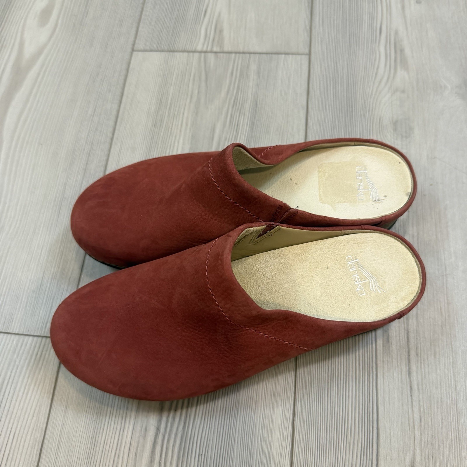 Dansko Mariella Mules Women’s Rose Burnished Suede Leather Slip On Shoes 38 8