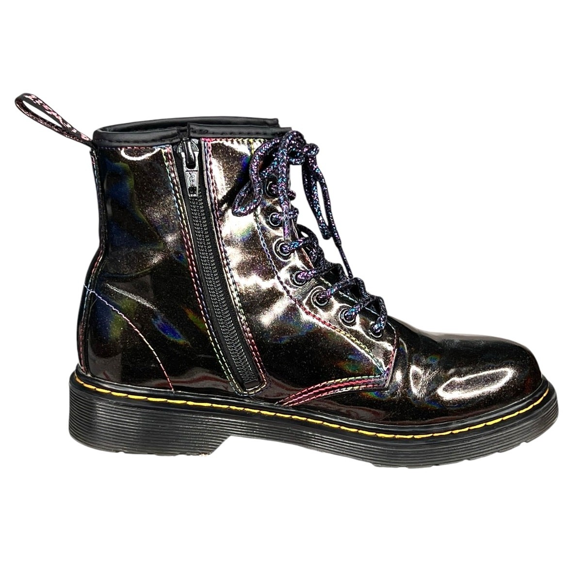Dr. Martens Unisex 1460 J Black Light Show Rainbow Combat Boot Size M 4 W 5