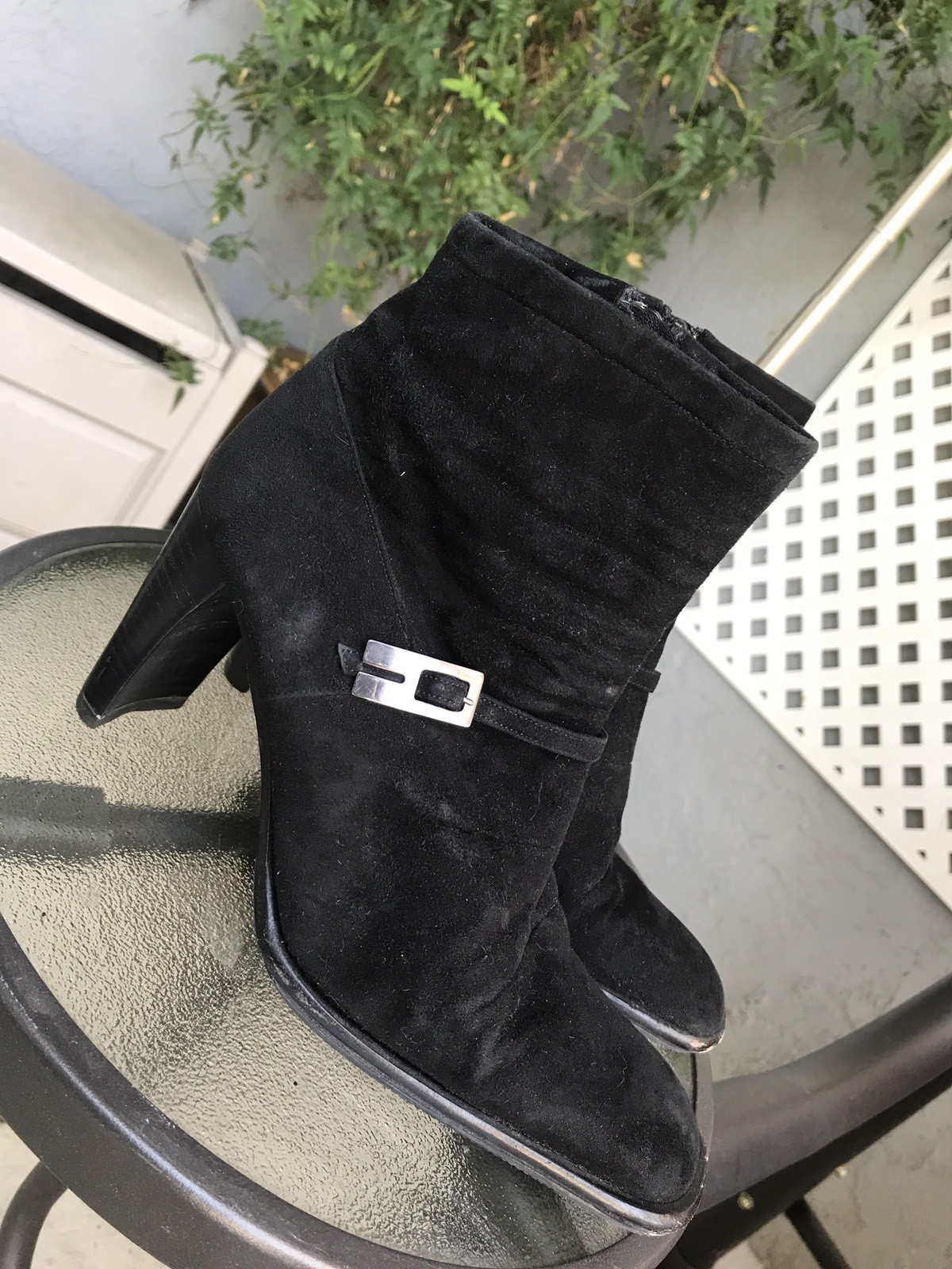 IDA MARCHINI $203 Made in Italy Womens Black Suede Ankle Boots Sz 35.5 / US 6
