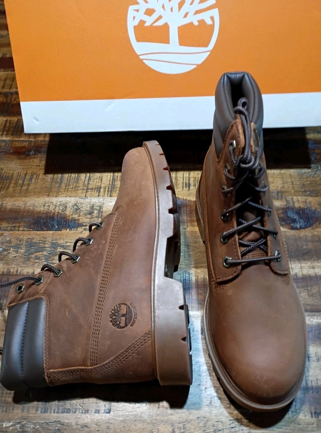Timberland Womens Linden Woods 6″ Waterproof Premium Leather Boot Sz 9.0 Brown