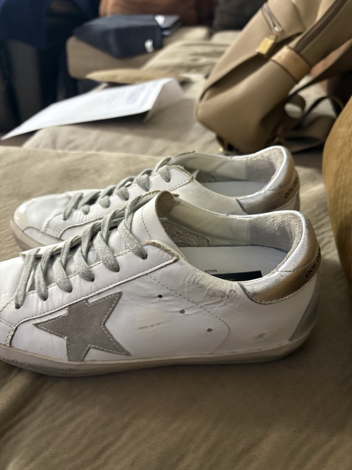 Golden Goose SuperStar Leather Sneaker White/Silver EU 36 Made in Italy