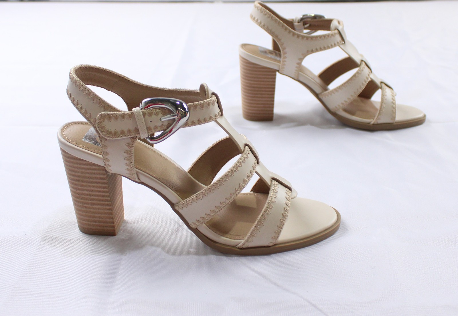 DV By Dolce Vita Women’s Rochella Open Toe Cone Heels AC2 Ivory Size: 8.5