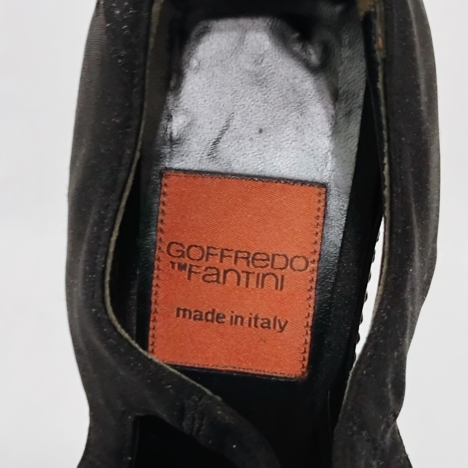 Women’s Goffredo Fantini Black Square Toe Block Satin Heels Size EU 36/US 5.5