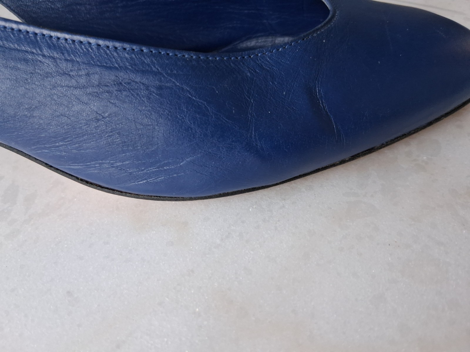 Nickels VTG Italian Leather Shoes 2.5 in. Heels Royal Blue Sz 10 B Cut Out Sides