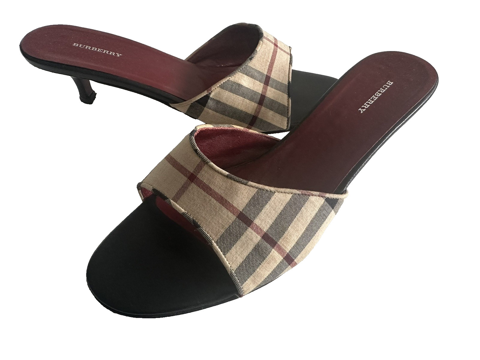 Burberry Made In Italy Nova Check Slide Shoes 39/8~8.5
