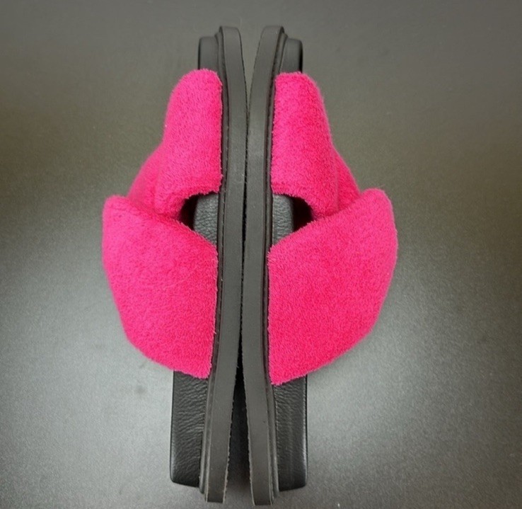 Size 8-New Anthropologie Maeve Terry Slide Sandals In Pink & Black