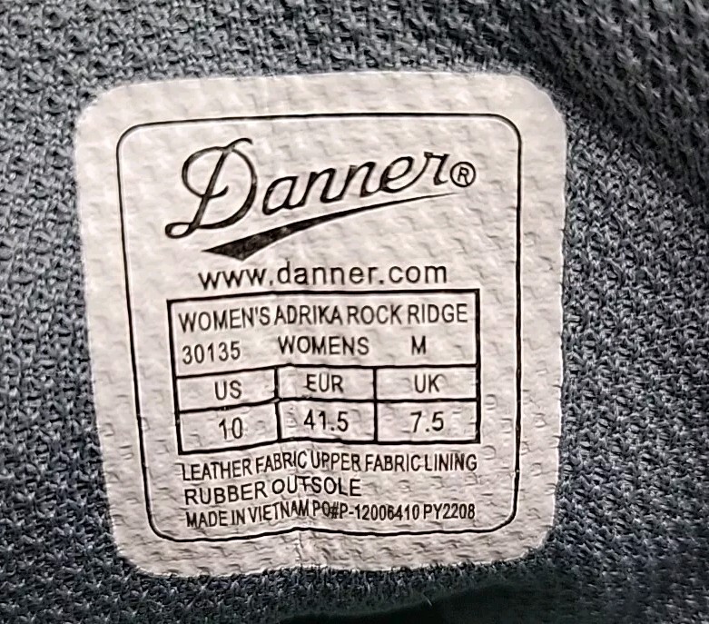 Danner ADRIKA HIKER 5″ Waterproof Hiking Boots 30135 ROCK RIDGE Women’s Sz 10 M