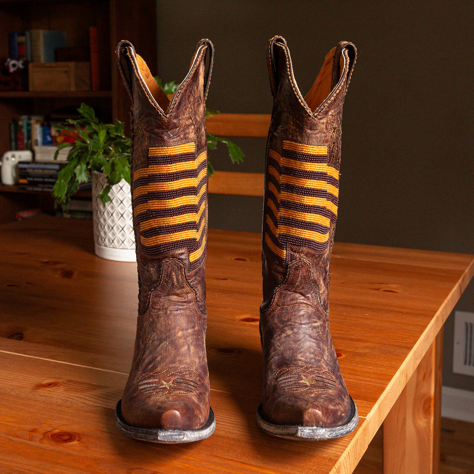 Old Gringo Eleanor Brass American Flag Cowboy Boots, Womens 5.5 B